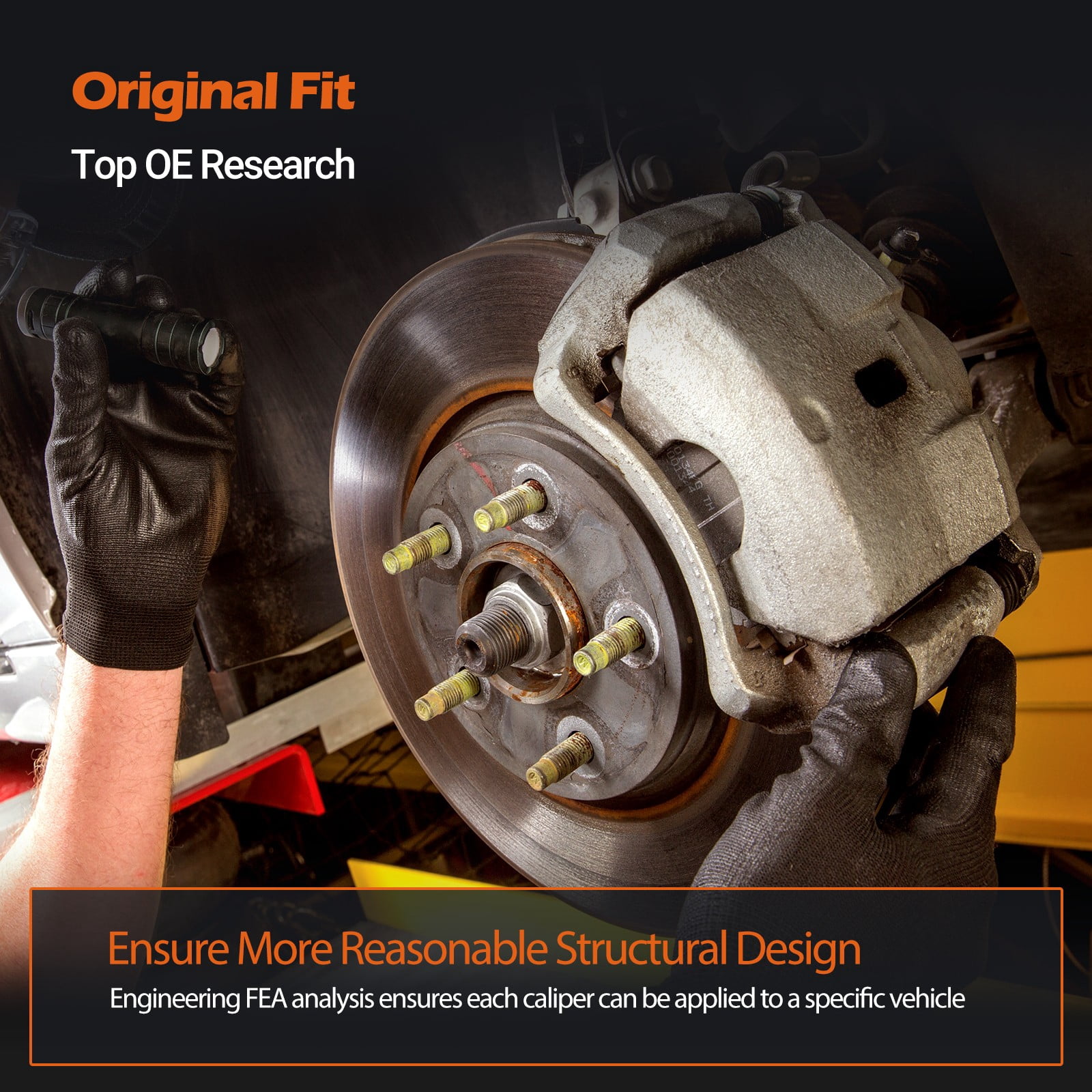 Aurogenix -Front Left & Right Brake Caliper with Bracket for 1997-2000 Toyota Camry 1998 1999 Replacement