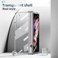 thumbnail image 3 of Case for Samsung Galaxy Z Fold 3 5G,Allytech Transparent Plating Clear Shockproof Case Pen Holder Built-in Tempered Glass Screen Protector Cover,Clear, 3 of 6