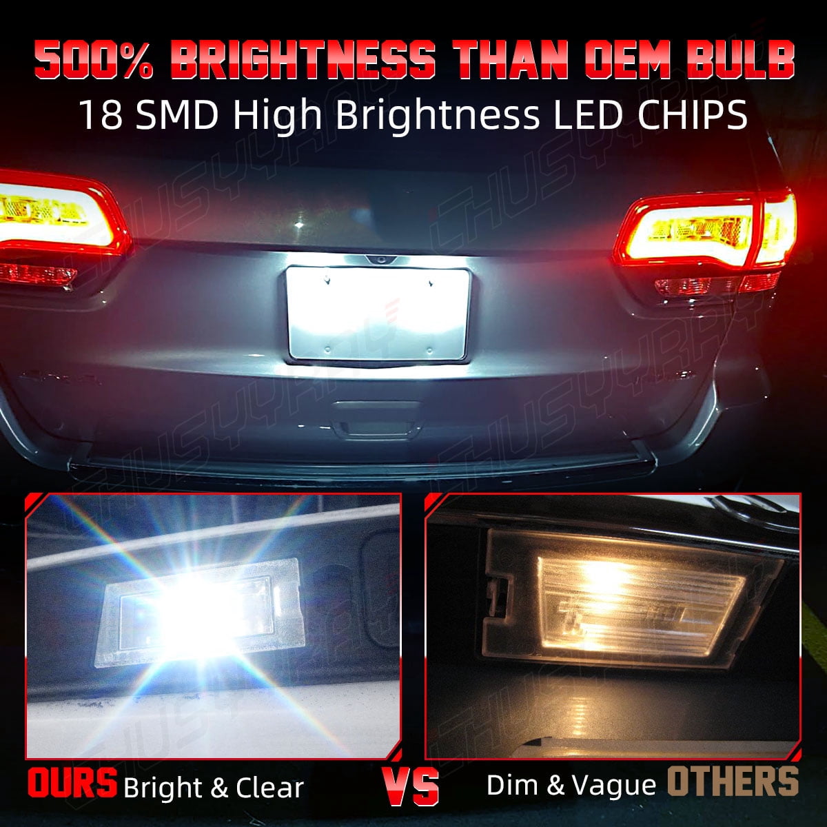LED License Plate Light Tag Lamp Assembly For Jeep Patriot 2014-2017 Plug and Play 2Pcs
