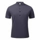 thumbnail image 1 of pstuiky camisetas de hombre, Camisa informal de color liso con botones y cuello alto para hombre, versátil, de manga corta camisas casuales para hombre m, 1 of 8