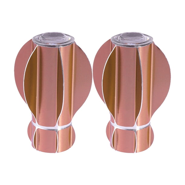 2 piezas de 28 mm de diámetro interior para barra de cortina de ventana, con diseño de carambola, remates para el hogar y la oficina (oro rosa).
