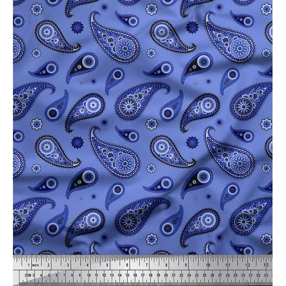 Soimoi Cotton Poplin Fabric Floral & Paisley Print Fabric by The Yard 42 Inch Wide