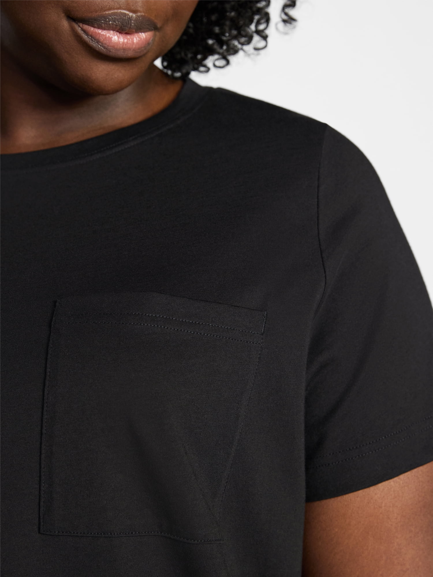Terra & Sky Women's Plus Size Pocket T-Shirt Dress with Short Sleeves, Sizes 0X-5X