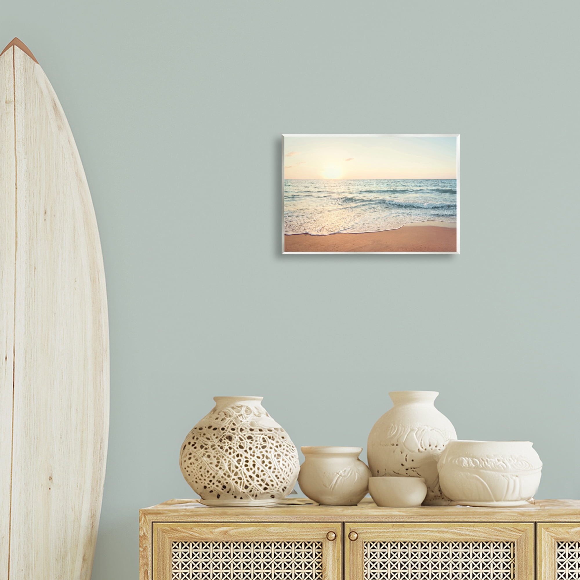 Stupell Industries Rolling Tide Beach Landscape & Nature Photography Unframed Art Print Wall Art, 15 x 10