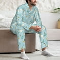 thumbnail image 7 of Daiia Bee Flower for Men's Long-Sleeved Pajama Set – Soft & Comfortable Sleepwear Button-Up Pajamas Cozy Lounge Wear-X-Large, 7 of 7