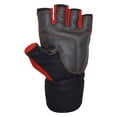 thumbnail image 5 of Weightlifting Gloves with Integrated Wrist Wrap Support Half Finger Body Building Gym Glove Red XX-Large, 5 of 6