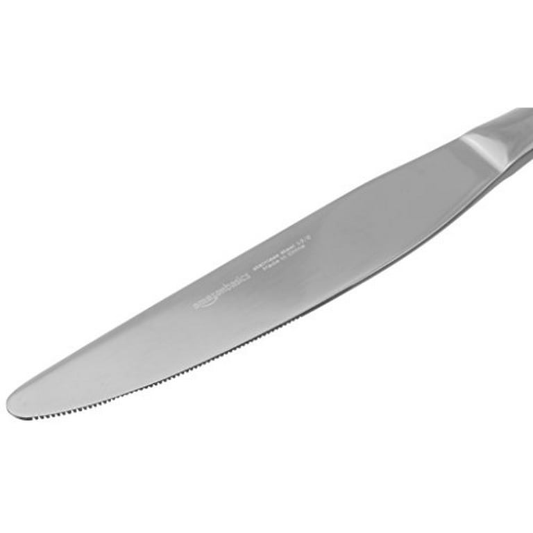 Basics Stainless Steel Dinner Knives with Round Edge, Pack of 12