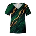 thumbnail image 4 of Blusa de camiseta informal con estampado de manga corta y cuello en V de verano para mujer a la moda Fridja  ghk5286, 4 of 5