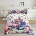 thumbnail image 1 of Erosebridal Girly Pink Castle Bedding Twin Comforter Set, Fairy Tale Down Comforter, Princess Style Decor, Breathable, 1 of 8