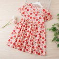 thumbnail image 2 of Swstbby Liquidation d'Économies d'Été 2025! Robe d'Été pour Filles, Robe d'Été à Manches Courtes pour Tout-Petits et Bébés Filles, Robe à Manches Bouffantes à Imprimé Graphique Rouge 3-4 Ans, 2 of 5