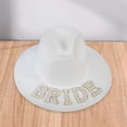 thumbnail image 3 of Sombrero de vaquero de tela de fieltro ligero Hugo para decoración de boda Novia, 3 of 10