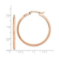thumbnail image 4 of 14k Rose Gold Hoop Earrings for Women, Lightweight Tapered Design with High Polish Finish, Modern Minimalist Style for Everyday Wear or Special Occasions, 4 of 6