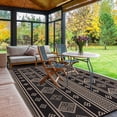 thumbnail image 6 of 9'x12' Outdoor Rugs, Yamaziot Waterproof Plastic Patio Rug, Reversible Outdoor Mats for RV Camping Picnic Garden Backyard Balcony Porch Beach, Black, 6 of 10