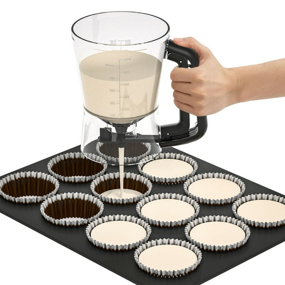 4-Cup Pastry Dispenser, Pancake Batter/Cupcake Batter Dispenser Tool, Handheld Dispenser with Measurement Marks, Kitchen Baking, Breakfast Making Tool