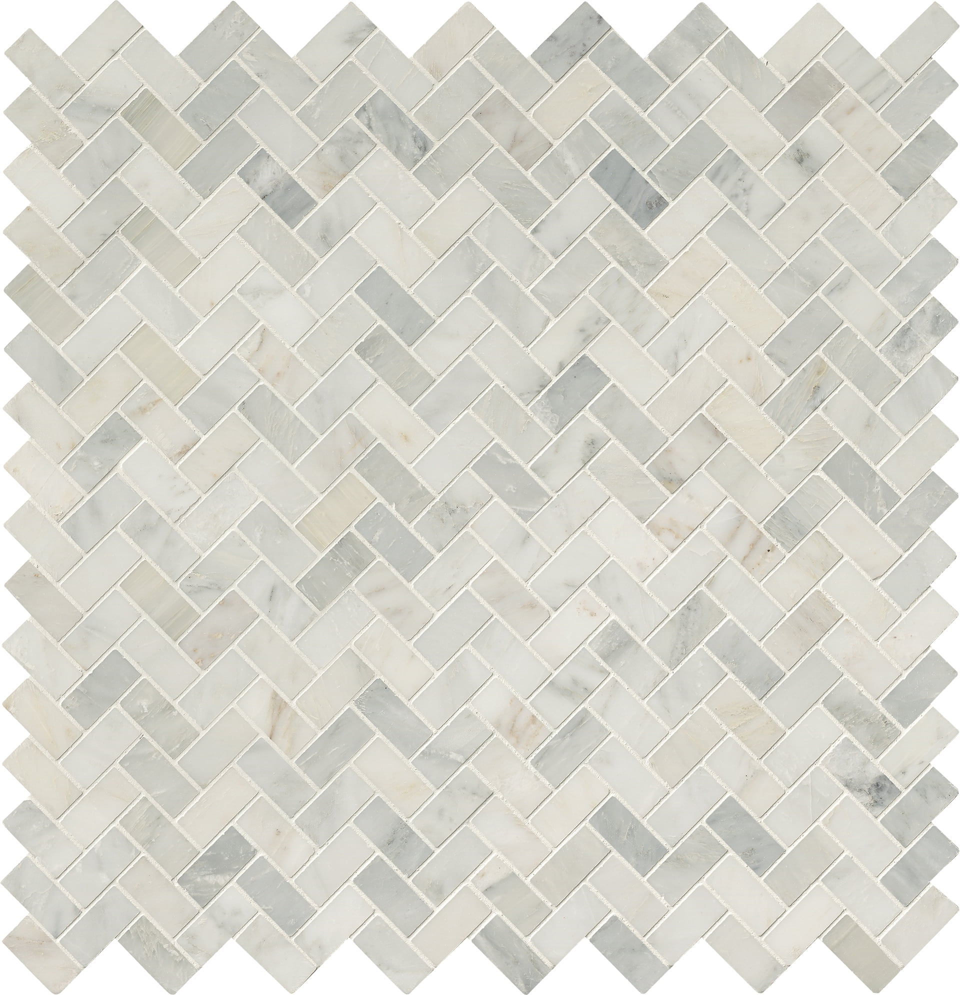 MSI Arabescato Carrara Herringbone Pattern 12inx12inx10mm Honed Marble Mosaic Tile (10 Sq.ft./Case)