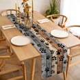 thumbnail image 3 of Haze Blue Brown Table Runner - 48 Inch Long, Kitchen Dining Table Runner Dresser Scarves, Rustic Farmhouse Dog Paw Vintage Farmhouse Decor for Coffee Tables Wedding Party Banquet, 3 of 8