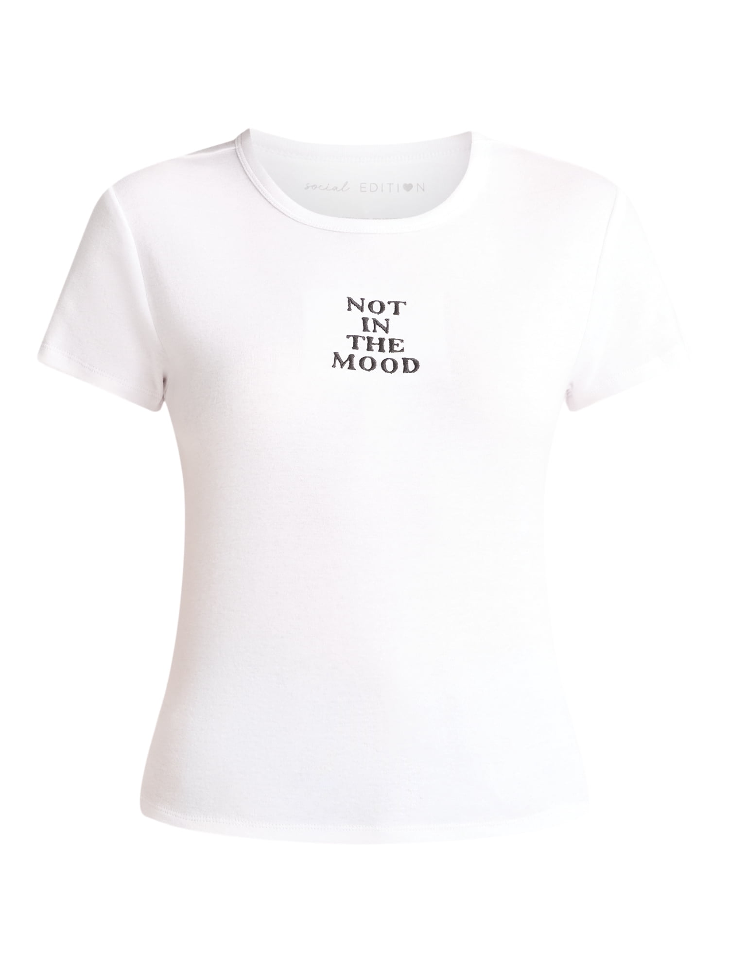 Cactus and Pearl Women's Not In The Mood Graphic Tee with Short Sleeves, Sizes XXS-XXL