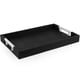 thumbnail image 1 of Home Redefined Bandeja Decorativa para Servir de Piel Sintética de Tiburón Rectangular de 45 X 30 Cm con Asas de Acero Inoxidable, Color Negro, 1 of 7