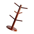 thumbnail image 2 of Soporte para presentación de joyería, estante para almacenamiento de joyas, portavasos de café, estante de mesa de madera para gabinete de cafetería y Marrón rojizo, 2 of 9
