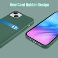 thumbnail image 2 of Compatible with iPhone 15 Plus Case Liquid Silicone Card Holder Soft Screen Protector Wallet Anti Scratch Microfiber Lining Full Body Protection Shell -Blackish Green, 2 of 12