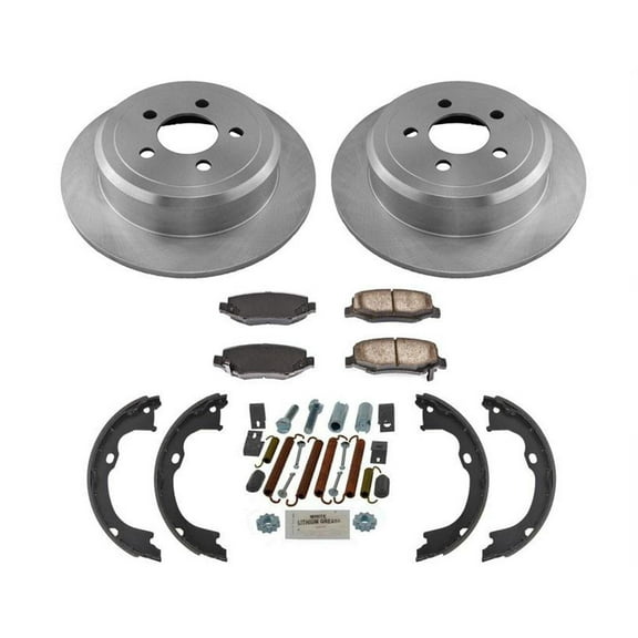 Rear Disc Brake Rotors & Rear Ceramic Pads for Jeep Liberty 5pc 08-12