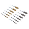 12Pack Twisted Wire Bore Brush, Brass & Steel, with 1/4 in Hex Shank