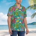 thumbnail image 2 of KLL Men's Hawaiian Shirt Short Sleeve Button Down Beach Shirts-Turtles, 2 of 5