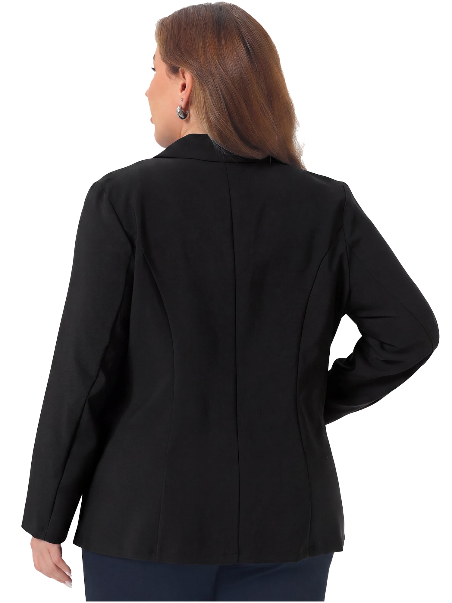 DARING DIVA Women's Plus Size Lapel Button Business Casual Suit Jacket 5X Black