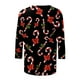 thumbnail image 5 of Camisas Navideñas Para Mujer Moda Blusa de Manga Tres Cuartos Cuello Redondo Casual Chriatmas Impreso Tops Odeerbi ODB200444, 5 of 5