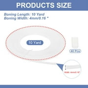 Uxcell Boning for Sewing, 10 Yard 4mm Wide Polyester Sew-Through Low Density Corset Boning with 40 Pcs End Caps, Beige