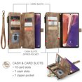 thumbnail image 6 of for Samsung Galaxy Note 20 Case Wallet for Men Women, Samsung Galaxy Note 20 Case, PU Leather Magnetic Strap Wristlet Zipper Card Holder Wallet Business Cover for Note 20, Brown, 6 of 10