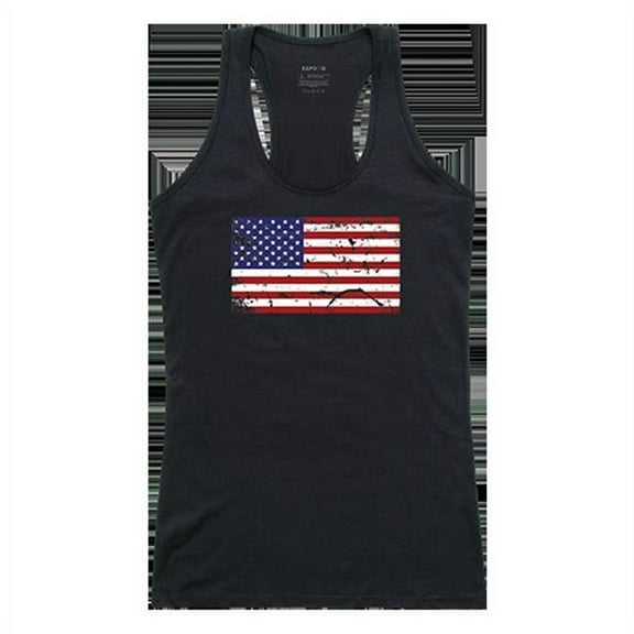 US Flag 2 Women Graphic Tank Top, Black - Extra Large