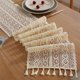 thumbnail image 1 of Nvzi Camino de mesa, camino de mesa bohemio de algodón y lino,camino de mesa de estilo rústico con borlas para bodas,decoración rústica para el hogar y el comedor (beige/flecos, 12 x 90), 1 of 5