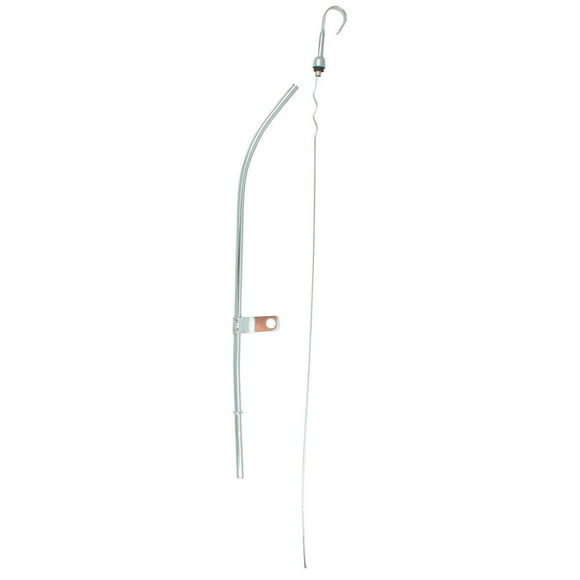 Spectre Industries Oil Dipstick 57283 For Chevy Small Block 1980 Thru 1996; Push-In Style; OEM Tube Size/Length; Gold Iridited Stick/Chrome-Plated Steel Handle and Tube