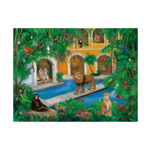 Canvas Wall Art - Betty Lou 'Out of the Jungle' Wall Art for Living Room, Bedroom, or Office Décor by Trademark Fine Art - 19 x 14 Inches