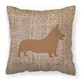 thumbnail image 2 of Carolines Treasures BB1069-BL-OR-PW1818 Corgi Burlap and Orange   Canvas Fabric Decorative Pillow BB1069 18H x18W, 2 of 2