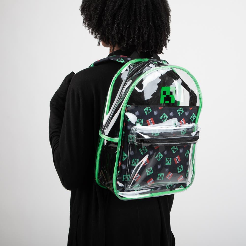 Minecraft Video Game Clear Backpack with Removable Pouch