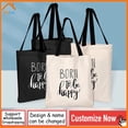 thumbnail image 2 of Bolsas de mano personalizadas para dama de honor, suministros para fiestas de bodas, impresión personalizada con nombre y foto, bolsas de lona para el hombro para la compra para despedida de soltero, 2 of 5