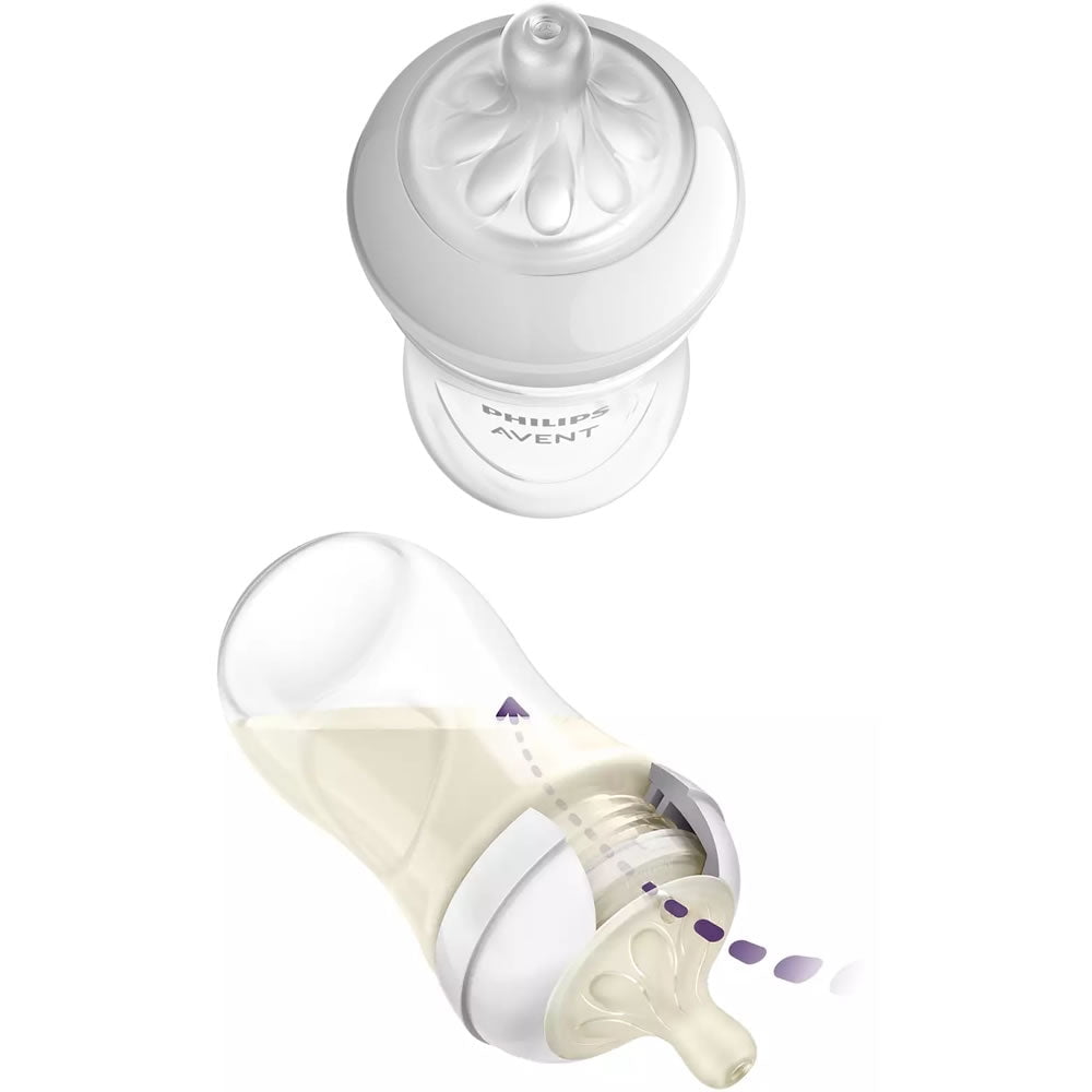Philips Avent Natural Baby Bottle with Natural Response Nipple, Clear, 11oz, 2pk