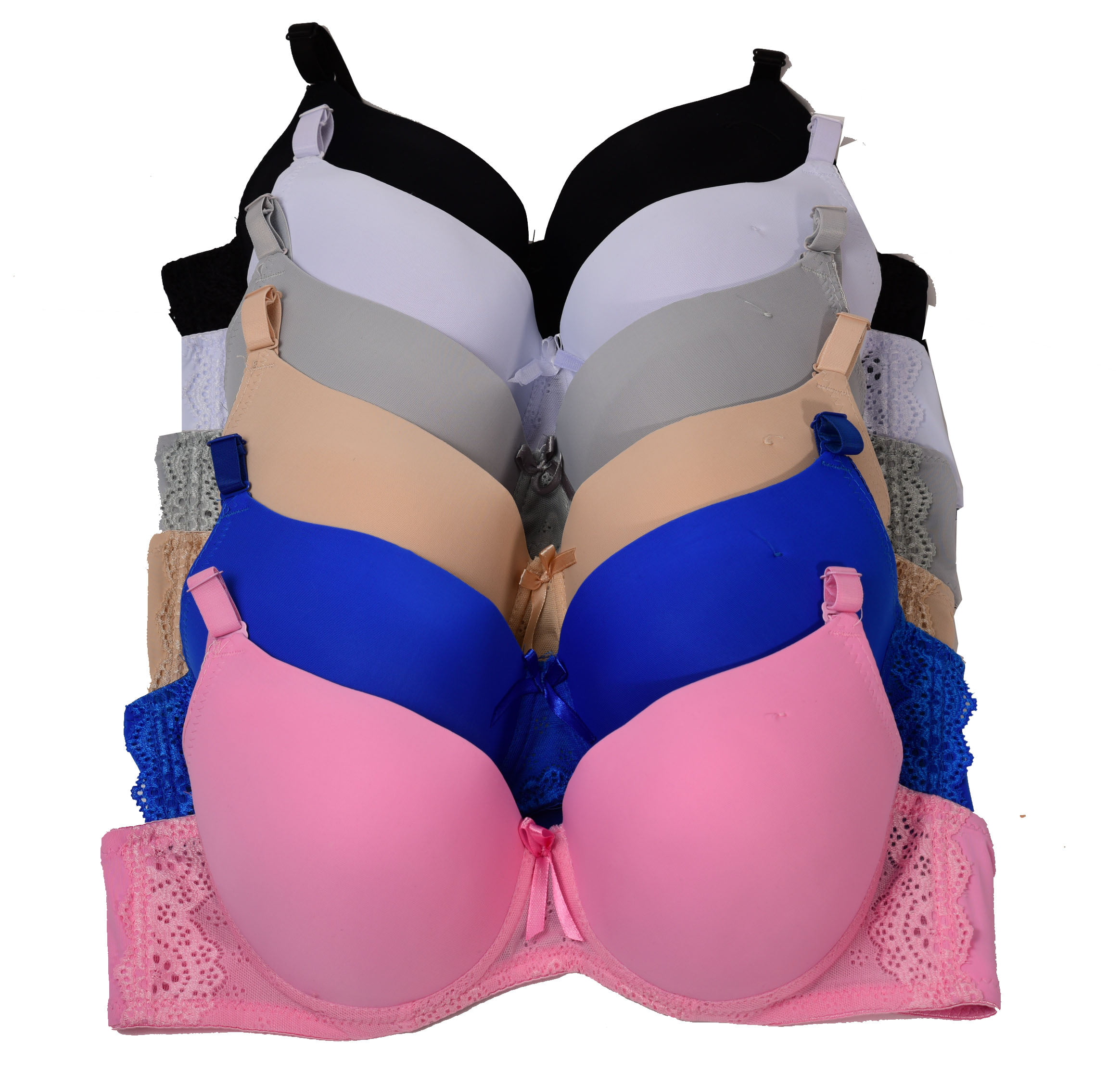 Women Bras 6 Pack of BraB cup C cup Size 34C (6672)