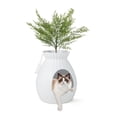 thumbnail image 2 of Cat Litter Box with Electronic Odor Removal, Plant Design Enclosed Litter Box with Door, ABS Durable Construction, Easy Clean, White+Green, 63L Capacity, 2 of 9