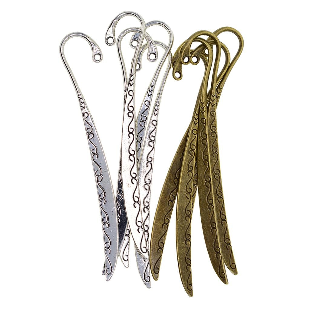 Milageto 50Pcs Mixed Colors Classical Delicacy Metal Beading Bookmarks for Handmade Silky