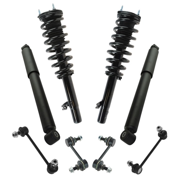 TRQ 8pc Strut Spring Assembly Shock Absorber & Sway Bar End Link Kit for Mazda 6 SKA71239