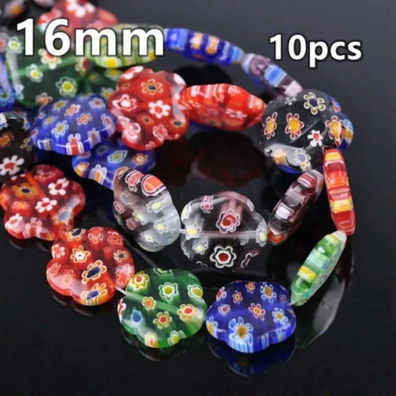 U8MO Mixed Millefiori Lampwork Glass Lot Shapes Loose Beads For Jewelry Making-12# 16mm 10pcs