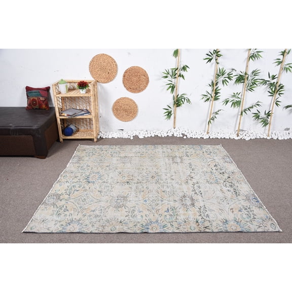 5.5x6.5 ft Area Rug, Vintage Rug, Wool Rug, Turkish Rugs, Oriental Rug
