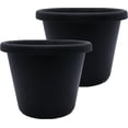 thumbnail image 4 of The HC Companies 14 Inch Round Classic Planter, Plastic Plant Pot, Black, 4 of 5
