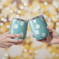 thumbnail image 2 of Floral 12oz Stainless Steel Insulated Wine Tumbler with Lid and Straw – Double Wall Vacuum Mug for Hot & Cold Drinks, 304 Steel Interior, Sweat-Free Design,Thanksgiving,Christmas, Spring,Flower, 2 of 5