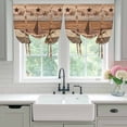 thumbnail image 4 of Western Texas Star Retro Balloon Curtains for Windows, Bedroom Curtains 54 Inch Length, Vintage Farmhouse Berry Brown Wood Tie Up Curtains Panels Thermal Insulated Bathroom Curtains Window 42"x54", 4 of 8