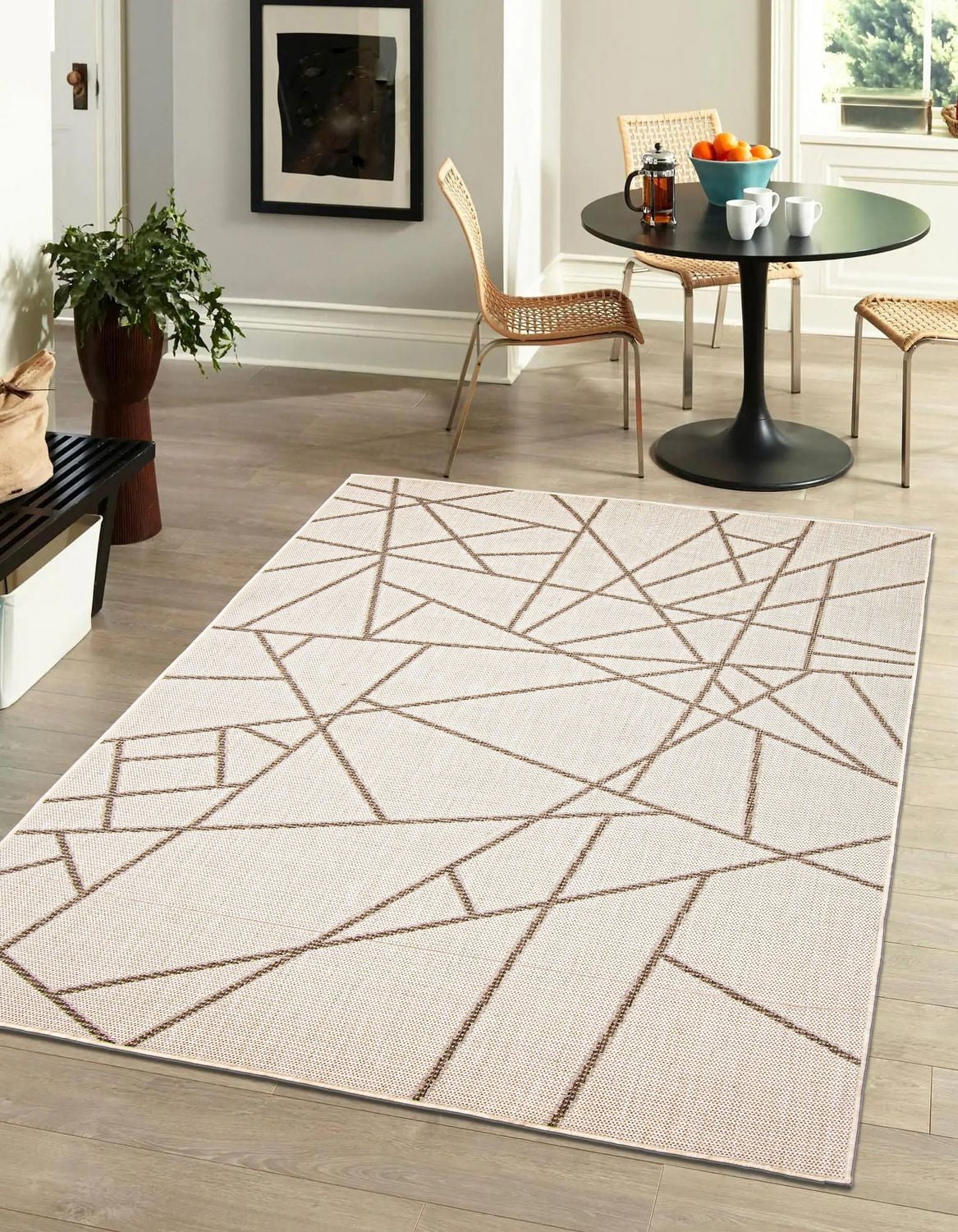 Tapis ECARPET Intérieur Extérieur pour Patio, Terrasse, Salon Collection Sisal Abstract