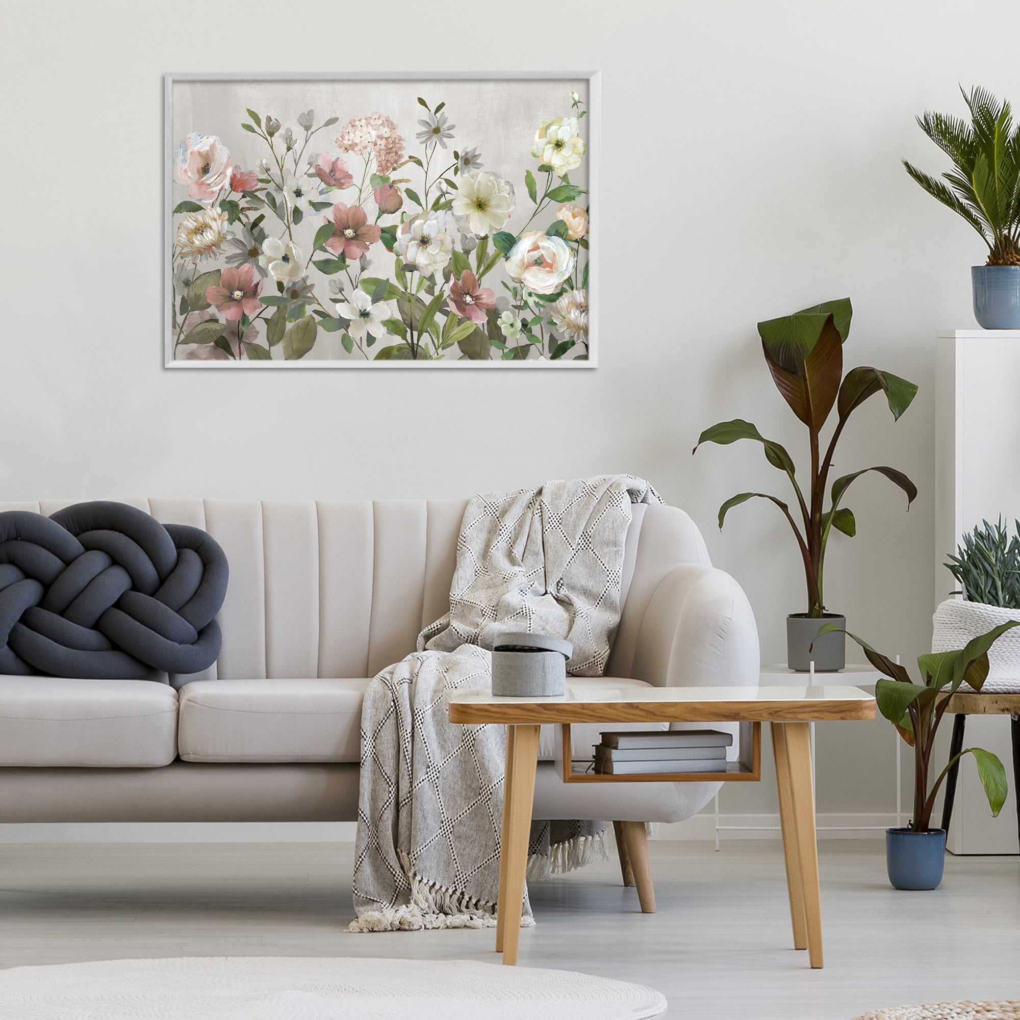 Stupell Industries Garden Meadow Arrangement White Framed Giclee Art, design by Nan